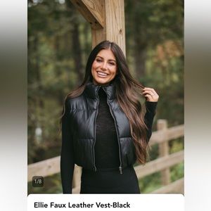 Shop These Three Black Faux Leather Vest- Size Medium